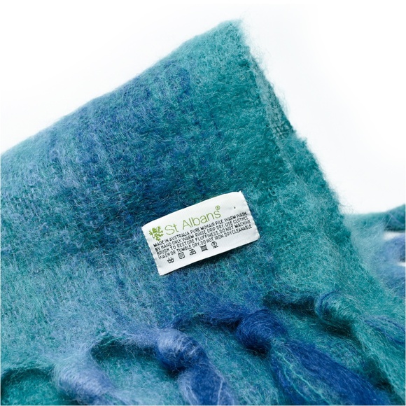 ST. ALBANS Australia Mohair Scarf Knotted Fringe - Picture 4 of 7